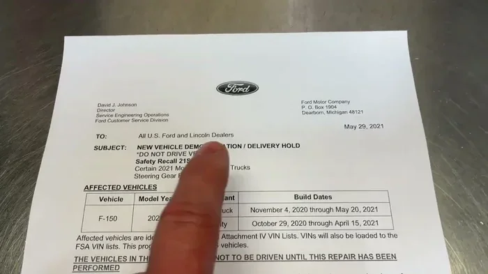 Are There Any Recalls on a 2012 Ford F-150 Right Now